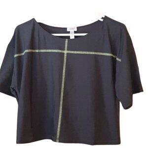 Intimint Cosabella Crop Pajama Top Size L Gray Green Textured